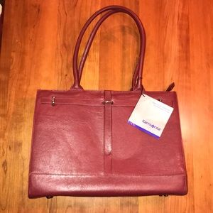 NWT Samsonite Leather Computer Tote/Briefcase! 💼